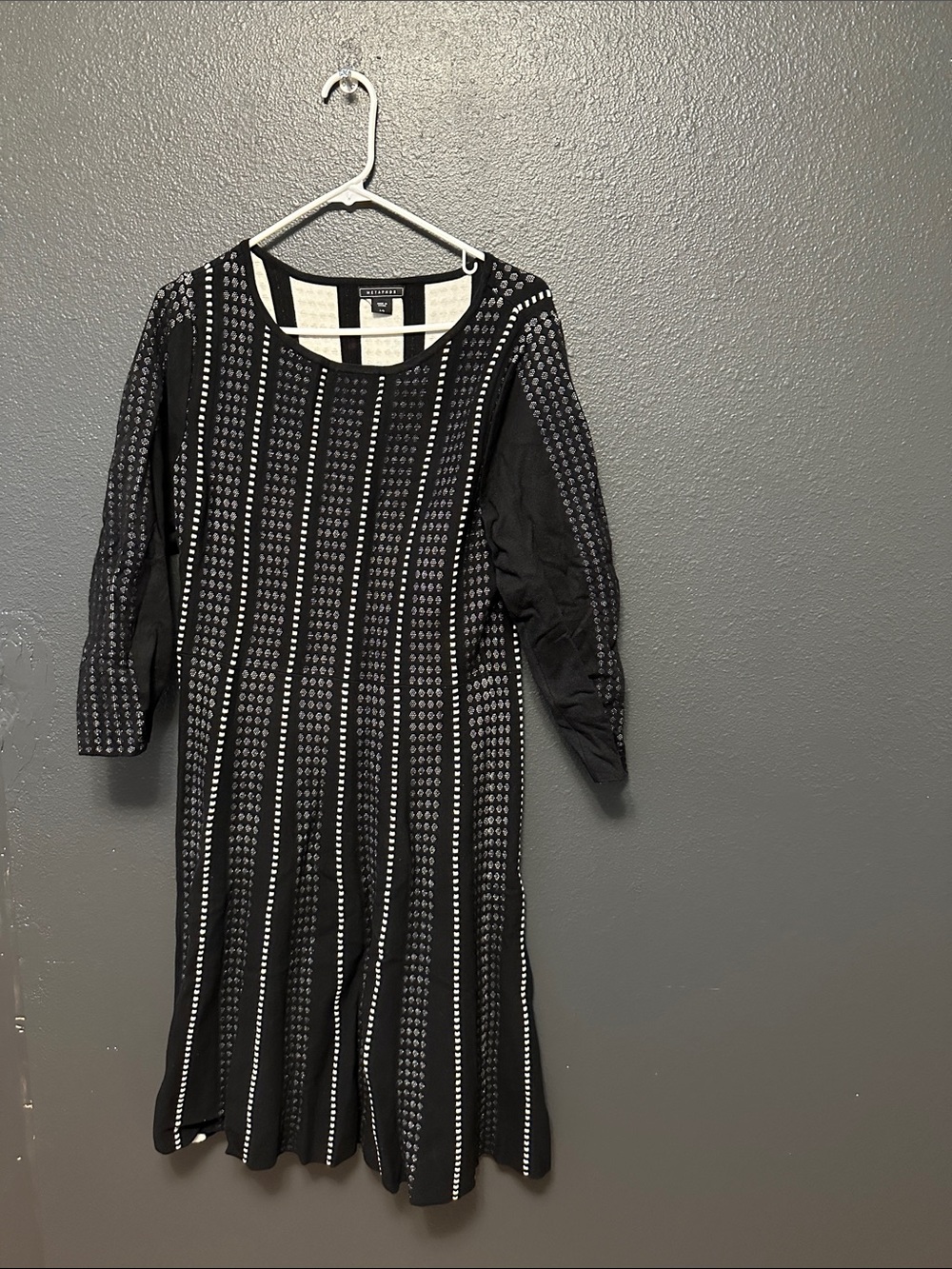 Chico's Black and White Patterned Midi Dress